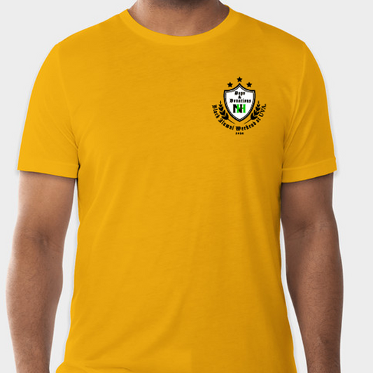 Daps & Donations Crest Tri-Blend T-Shirt Gold