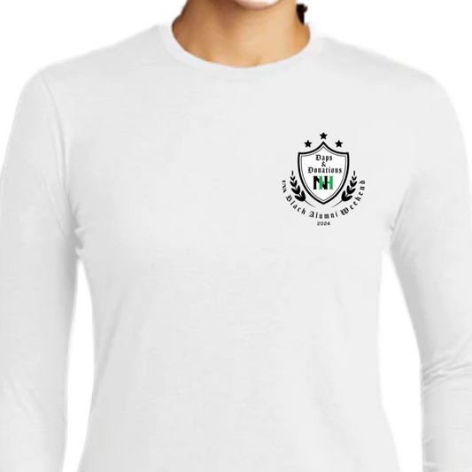 Daps & Donations Crest Tri-Blend Women's Long Sleeve Shirt White